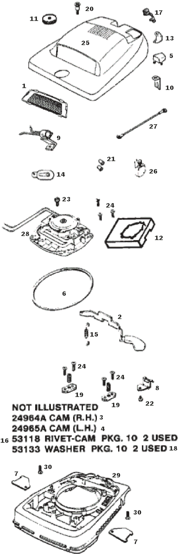 Page A Diagram and Parts List for C2094D  Eureka Upright Vacuum