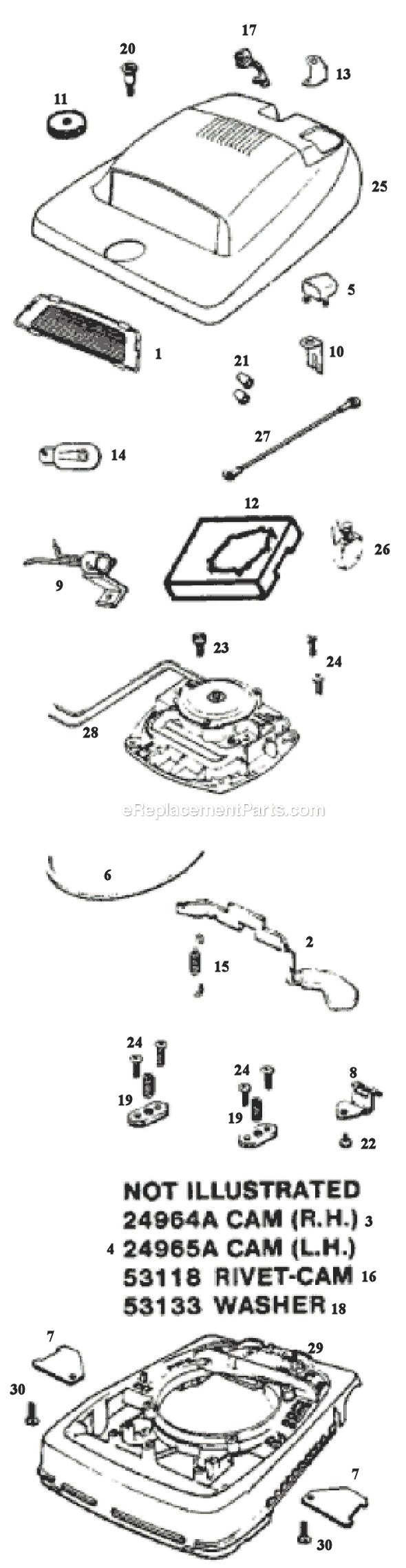 Page A Diagram and Parts List for C2094E  Eureka Upright Vacuum