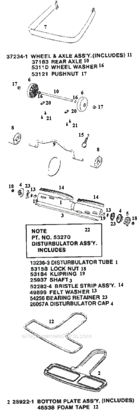 Page C Diagram and Parts List for C2094E  Eureka Upright Vacuum