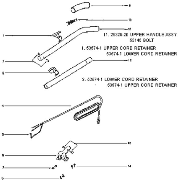 Page D Diagram and Parts List for C2094FB  Eureka Upright Vacuum