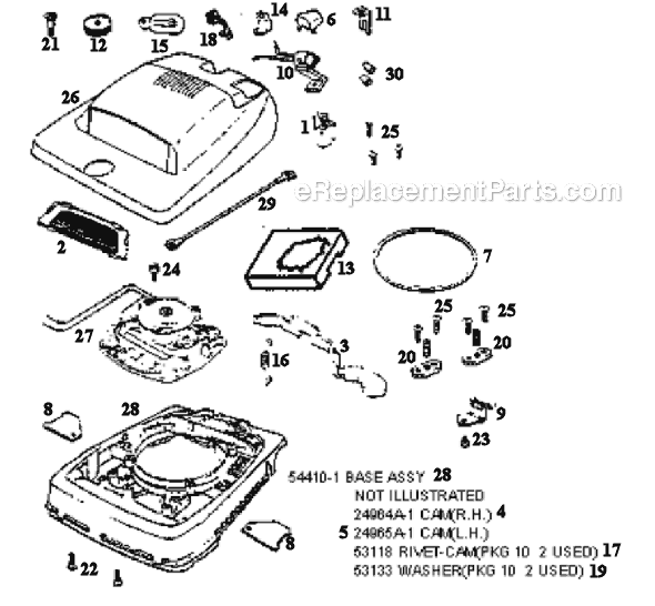 Page A Diagram and Parts List for C2094F  Eureka Upright Vacuum