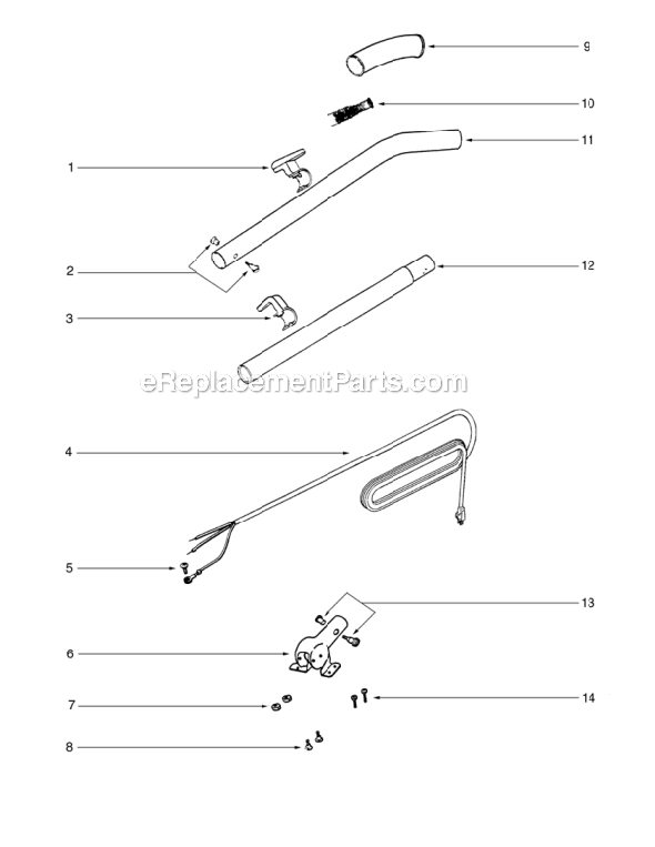 Page D Diagram and Parts List for C2094GW  Eureka Upright Vacuum