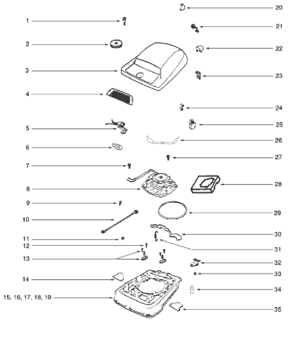 Page B Diagram and Parts List for C2094G  Eureka Upright Vacuum