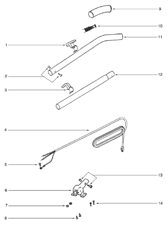Page D Diagram and Parts List for C2094G  Eureka Upright Vacuum