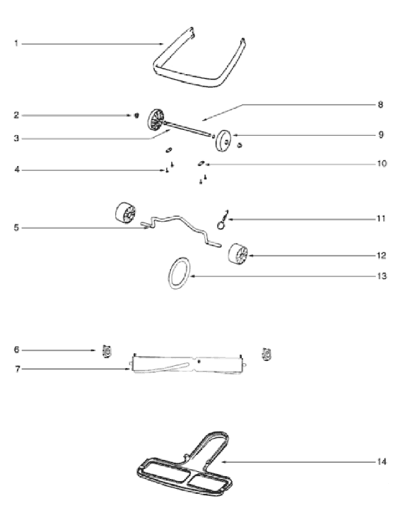 Page B Diagram and Parts List for C2132A  Eureka Upright Vacuum