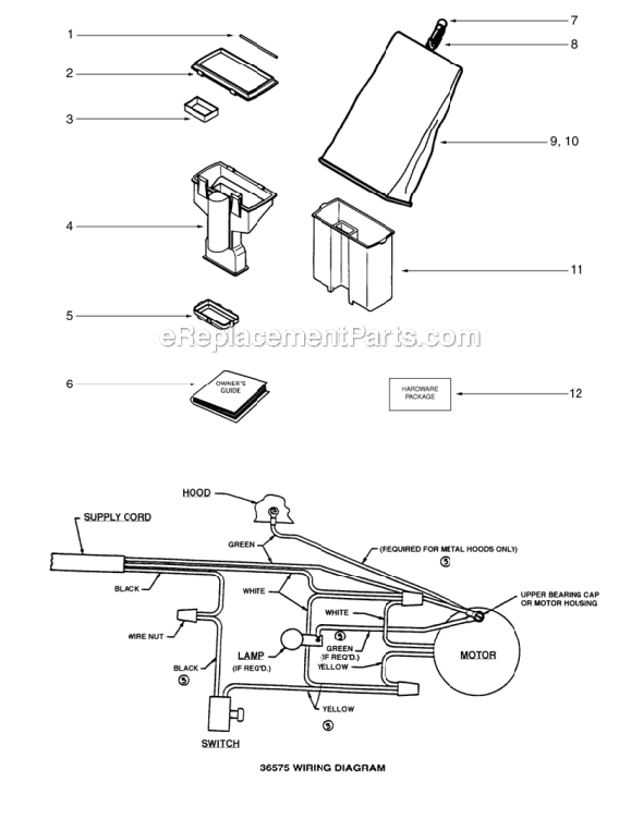 Page A Diagram and Parts List for C2132B-1  Eureka Upright Vacuum