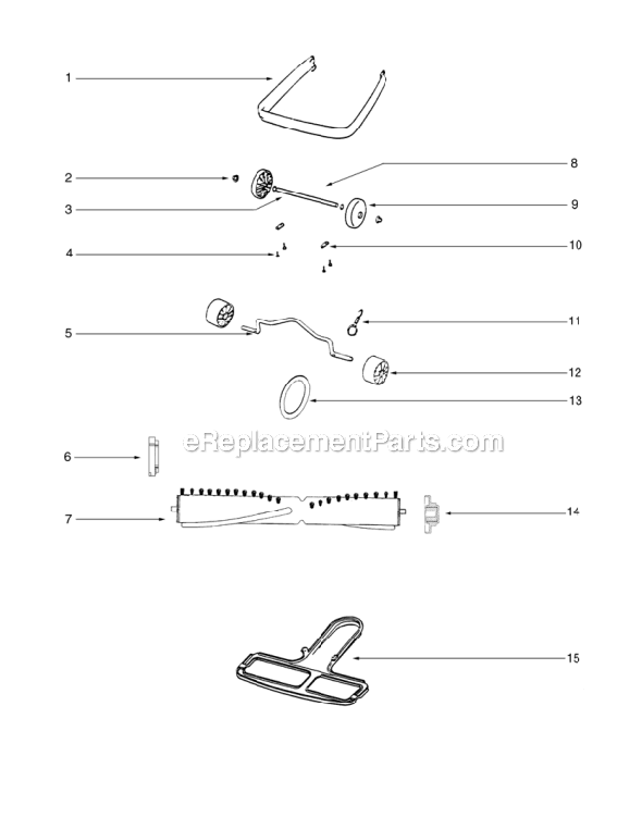 Page B Diagram and Parts List for C2132B-1  Eureka Upright Vacuum