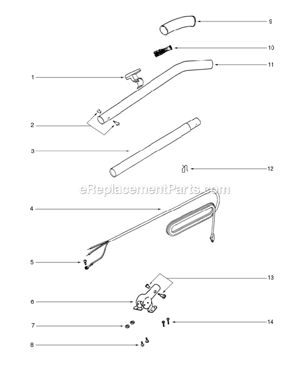 Page C Diagram and Parts List for C2132B-1  Eureka Upright Vacuum
