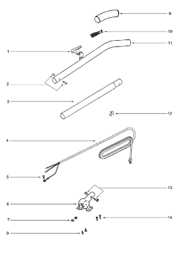 Page C Diagram and Parts List for C2132B  Eureka Upright Vacuum
