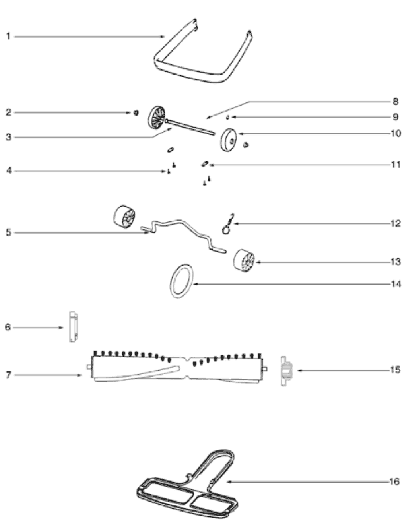 Page B Diagram and Parts List for C2133A  Eureka Upright Vacuum