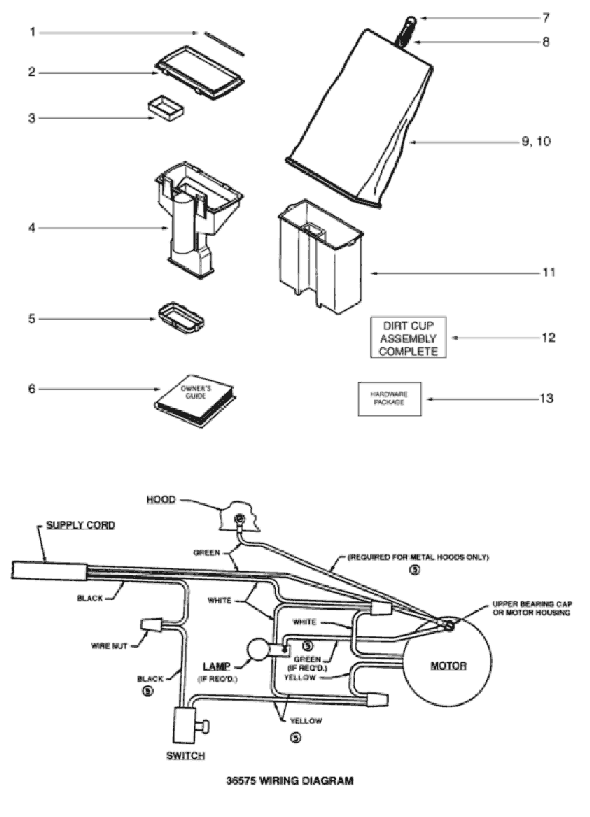 Page E Diagram and Parts List for C2133A  Eureka Upright Vacuum