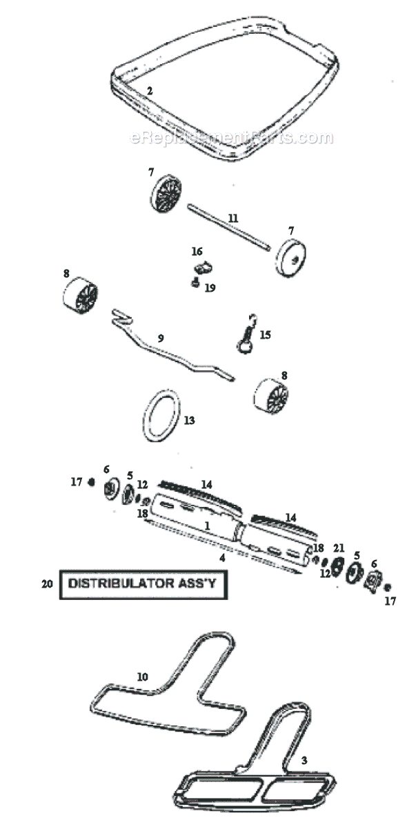 Page B Diagram and Parts List for C2194A  Eureka Upright Vacuum