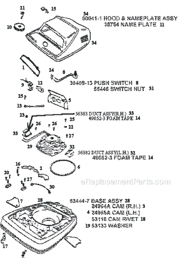 Page A Diagram and Parts List for C2194B  Eureka Upright Vacuum