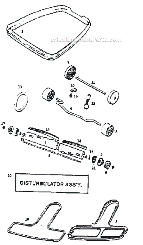 Page B Diagram and Parts List for C2194B  Eureka Upright Vacuum