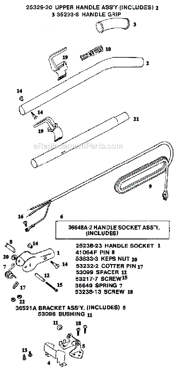Page D Diagram and Parts List for C4046B  Eureka Upright Vacuum