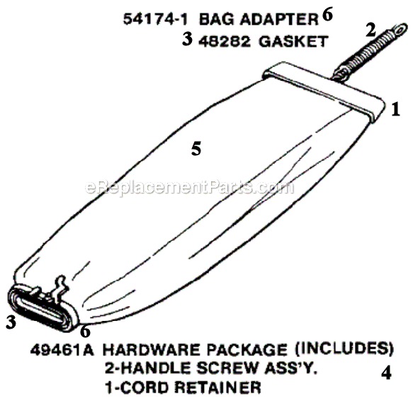 Page E Diagram and Parts List for C4046B  Eureka Upright Vacuum