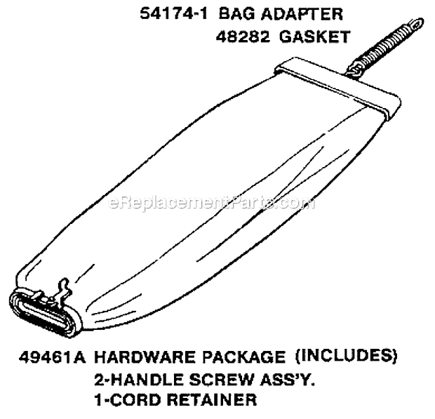 Page E Diagram and Parts List for C4046D  Eureka Upright Vacuum