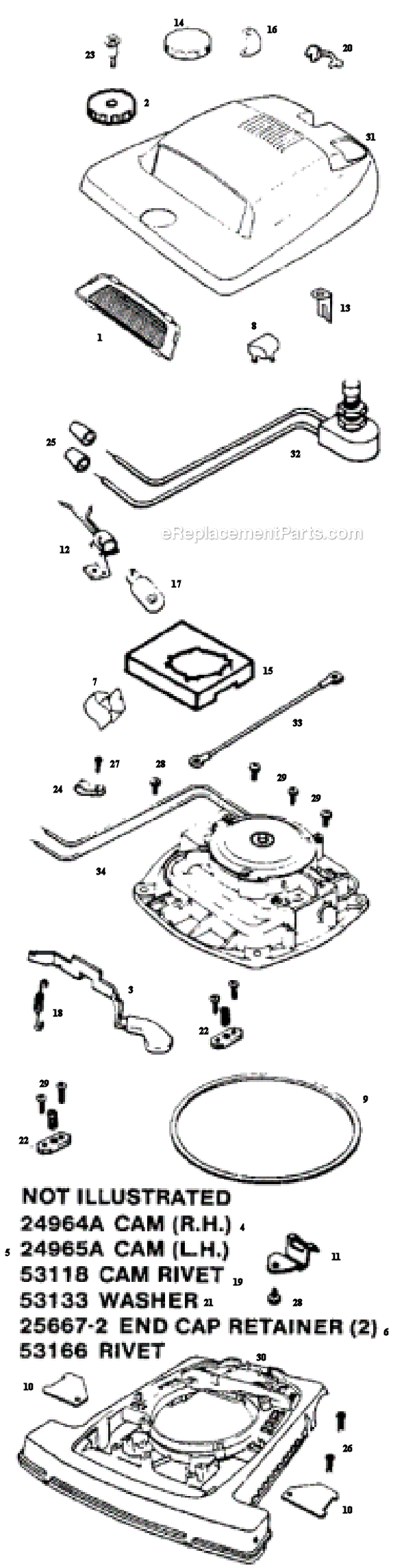 Page A Diagram and Parts List for C4046E  Eureka Upright Vacuum