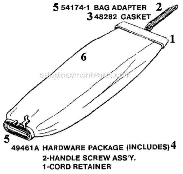 Page E Diagram and Parts List for C4046E  Eureka Upright Vacuum