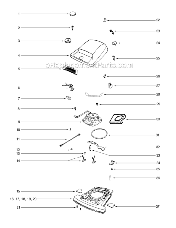 Page A Diagram and Parts List for C4046F-1  Eureka Upright Vacuum