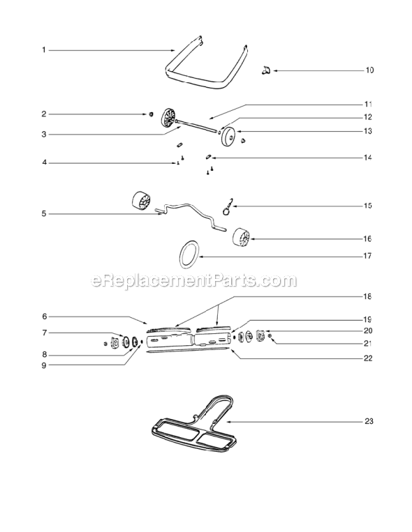 Page B Diagram and Parts List for C4046F-1  Eureka Upright Vacuum