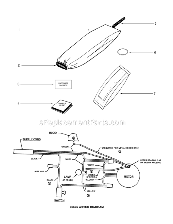 Page E Diagram and Parts List for C4047A  Eureka Upright Vacuum