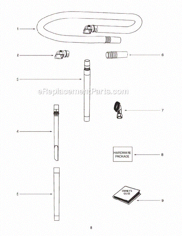Page A Diagram and Parts List for C5712A-1  Eureka Upright Vacuum