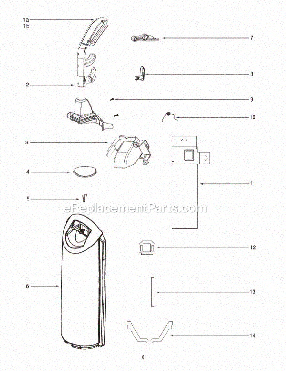 Page C Diagram and Parts List for C5712A-1  Eureka Upright Vacuum