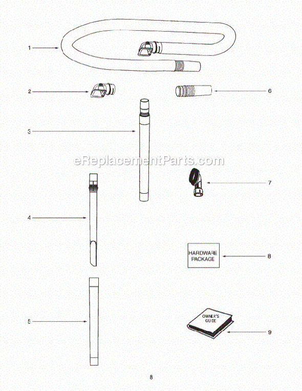 Page A Diagram and Parts List for C5712A  Eureka Upright Vacuum