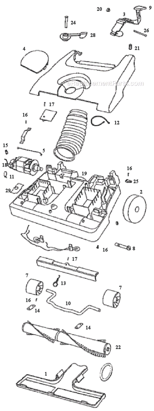 Page A Diagram and Parts List for C6446AT  Eureka Upright Vacuum