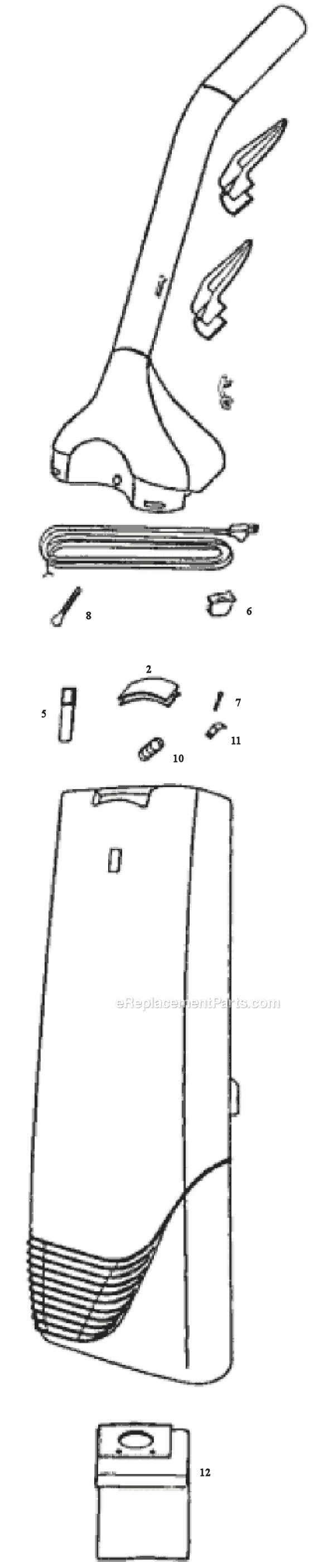 Page C Diagram and Parts List for C6446AT  Eureka Upright Vacuum