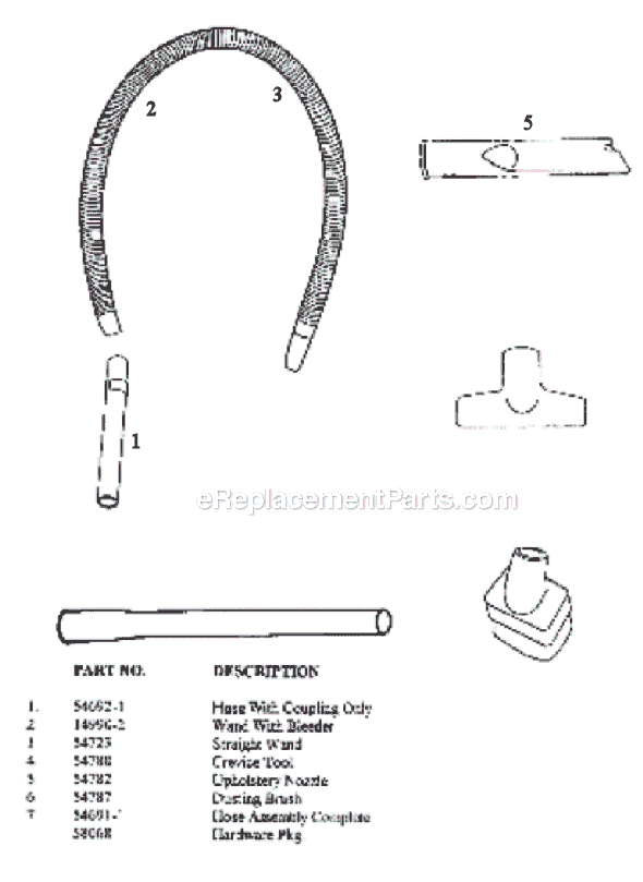 Page D Diagram and Parts List for C6446BT  Eureka Upright Vacuum