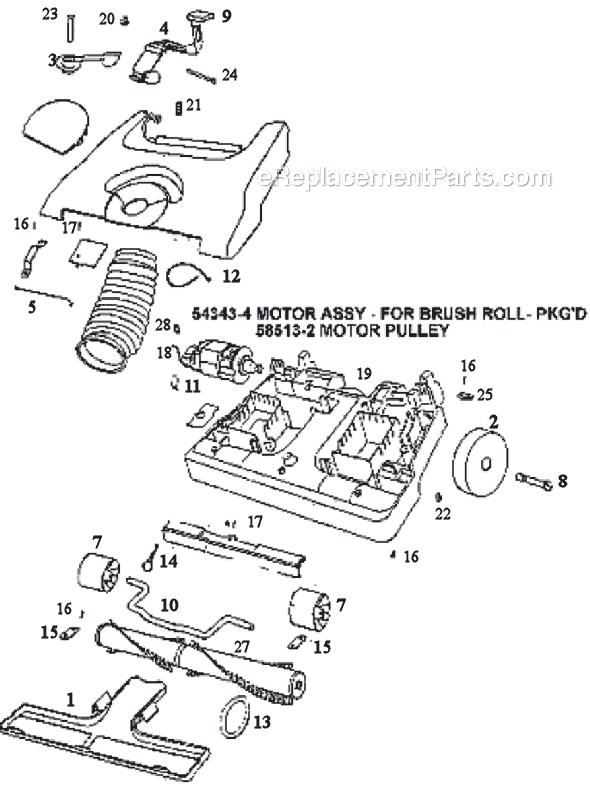 Page A Diagram and Parts List for C6446DT  Eureka Upright Vacuum