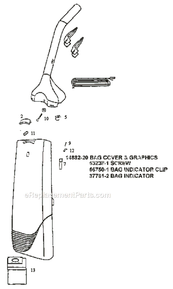 Page C Diagram and Parts List for C6446DT  Eureka Upright Vacuum