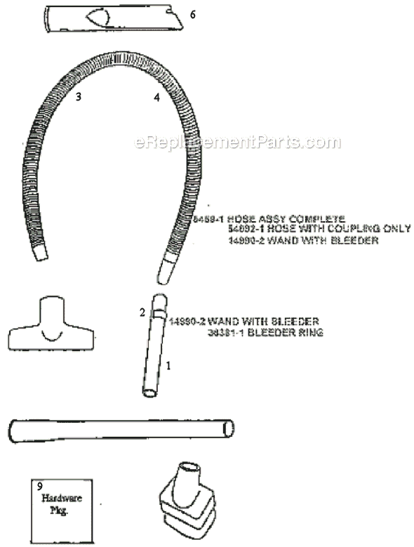 Page D Diagram and Parts List for C6446DT  Eureka Upright Vacuum