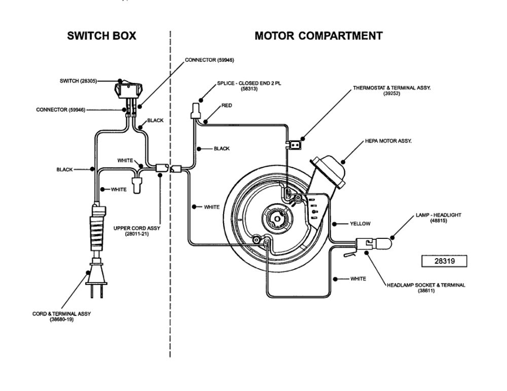 Wiring Diagram Diagram and Parts List for S4170AT-1  Eureka Upright Vacuum