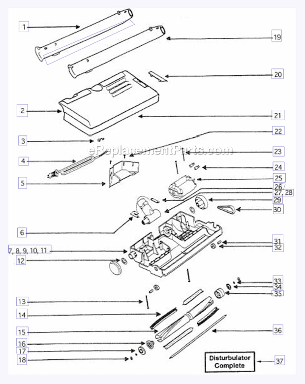 Page A Diagram and Parts List for E1393EZS  Eureka Upright Vacuum