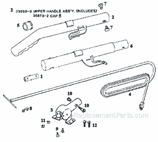 Page D Diagram and Parts List for 1435B  Eureka Upright Vacuum