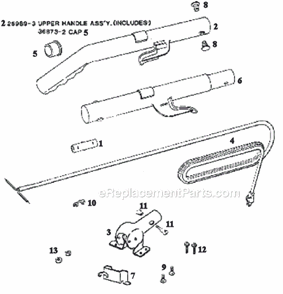 Page D Diagram and Parts List for 1443B  Eureka Upright Vacuum