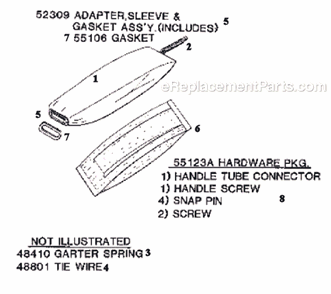 Page E Diagram and Parts List for 1443B  Eureka Upright Vacuum
