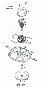 Page B Diagram and Parts List for 1443D  Eureka Upright Vacuum
