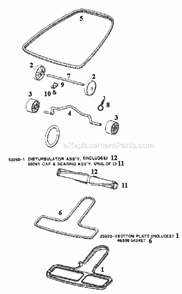 Page C Diagram and Parts List for 1443D  Eureka Upright Vacuum