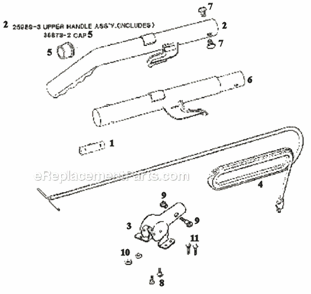 Page D Diagram and Parts List for 1443D  Eureka Upright Vacuum