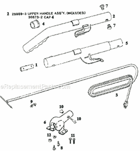 Page D Diagram and Parts List for 1485B  Eureka Upright Vacuum