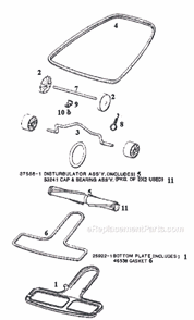 Page C Diagram and Parts List for 1485D  Eureka Upright Vacuum