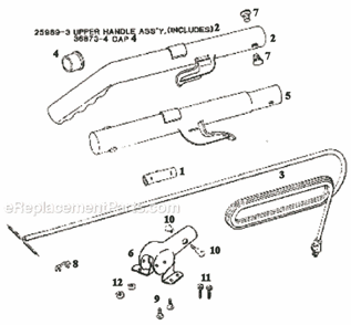 Page D Diagram and Parts List for 1485D  Eureka Upright Vacuum