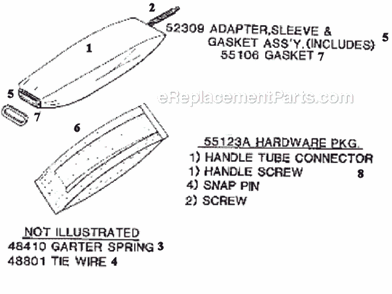 Page E Diagram and Parts List for 1485D  Eureka Upright Vacuum