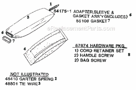Page E Diagram and Parts List for 1495A  Eureka Upright Vacuum