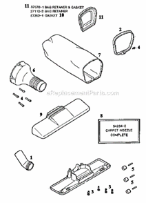 Page D Diagram and Parts List for 171A  Eureka Upright Vacuum