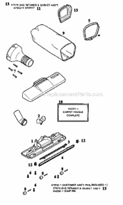 Page D Diagram and Parts List for 175B  Eureka Upright Vacuum